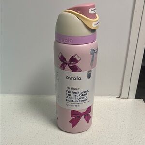 Owala Pink Insulated Water Bottle with Built-in Straw